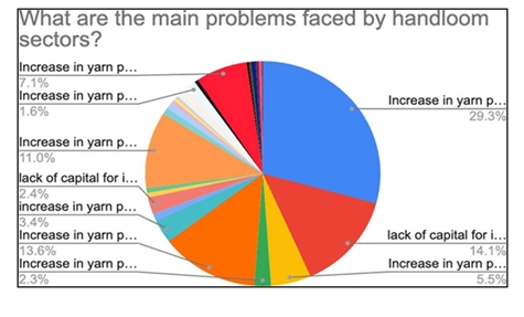 Problems faced by handloom sector pie chart